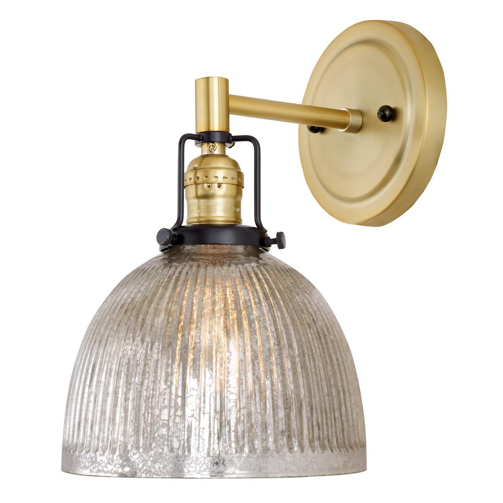 Jvi Designs 1223-10 S5-Mp Nob Hill One Light Mercury Madison Wall Sconce In Satin Brass And Black
